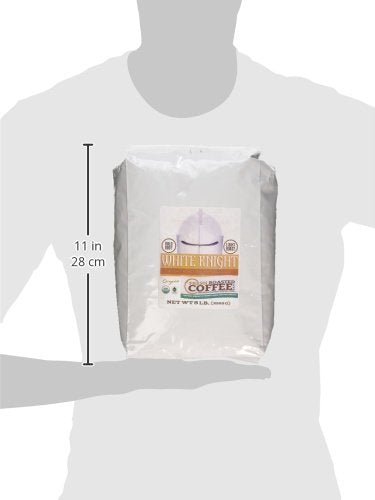 Fresh Roasted Coffee, Organic White Knight | USDA Organic, Kosher | Light Roast 5 lb (80 oz), Whole Bean