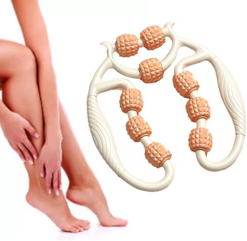 HEEPDD 9 Wheels Muscle Roller, Leg Massager Muscle Relaxation Stretching Roller Foam Roller Deep Tissue Massager for Thigh Arms Leg Waist (Orange)