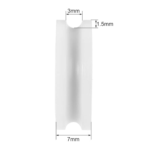 uxcell Nylon Pulley U Groove Ball Bearing Roller Guide Wheel 6x21x7mm Double Metal Shielded (GCr15) Chrome Steel Bearings 4pcs