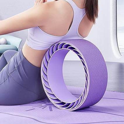 Curve magic wheel:Fit Prop Foam Padded Back Stretcher Wheel with Center Spine Cradle,Yoga Wheel for Improving Yoga Poses, Backbends Balance Stretching PainEssential high-value fitness tool