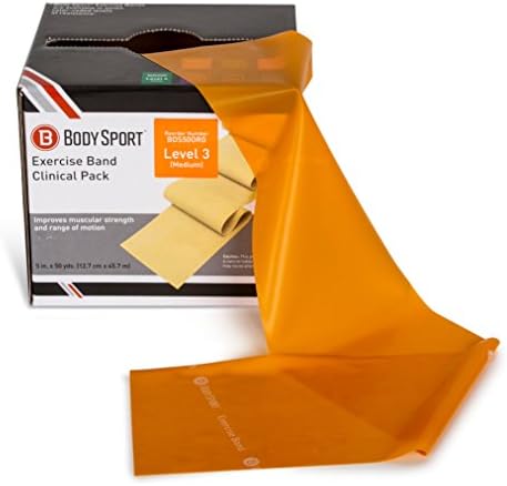 Body Sport Exercise Bands - Resistance Bands in 50 yard Rolls for Fitness, Stretching, or Physical Therapy