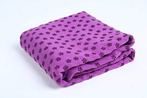 IBL-Yoga Towel, Hot Yoga Mat Towel - Sweat Absorbing Non-Slip for Hot Yoga, Pilates and Workout, 24x72 inches with Grip Dots (Purple)