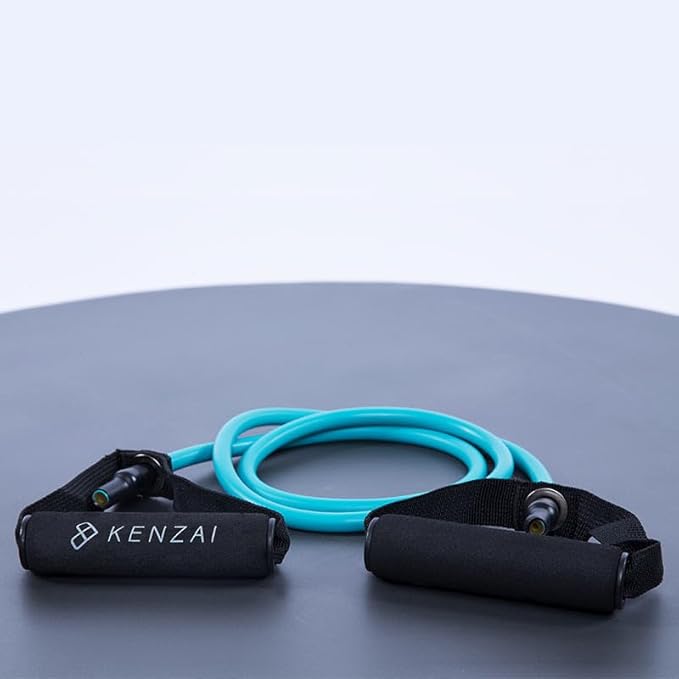 Kenzai Resistance Bands Exercise Set with Handles, Multi-Color Fitness Tubes, Strength Training Equipment for Home Workouts