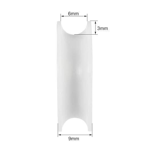 uxcell Nylon Pulley U Groove Ball Bearing Roller Guide Wheel 6x27x9mm Double Metal Shielded (GCr15) Chrome Steel Bearings 2pcs