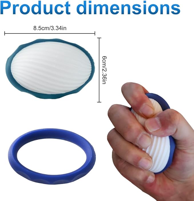 Hand & Finger Exerciser – Grip Strengthener with 2 Resistance Rings & Training Manual with 30+ Exercises – Strengthens Hand Muscles, Joints & Tendons for Rehab, Therapy & Training