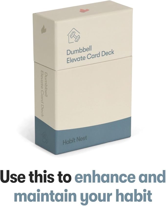 Dumbbell Transformation Journal and Elevate Exercise Cards: Home Workout Series Card Deck - Comprehensive Fitness System With Effective Dumbbell Workouts. #1 Workout Journal/Workout Planner for Women & Men.