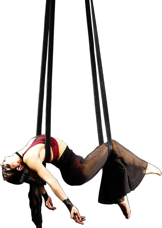8.2ft 2.5m Aerial Straps Ropes Yoga Aerial Acrobatics Body Aerial Loop Trapeze Circus Apparatuses Equipment Three-Layer Straps 1 pairs