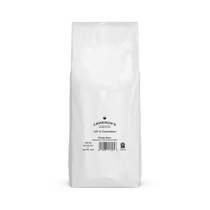 Cameron's Coffee Roasted Whole Bean Coffee, 100% Colombian, 4 Pound