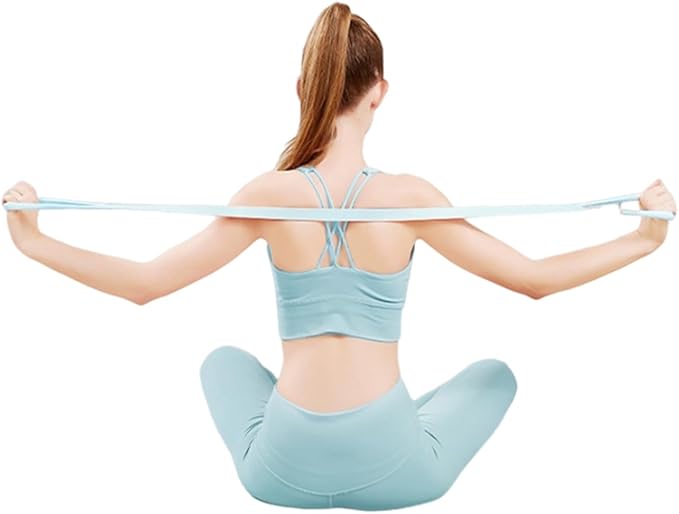 Figure 8 Resistance Band, Arm Back Shoulder Exercise Elastic Rope Stretch Fitness Band, Foot, Leg, Hand Stretcher, Arm Exerciser for Yoga Pilates Stretching Physical Therapy, Home Gym Workout