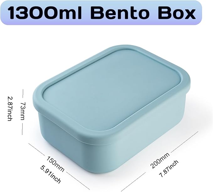 Custom Bento Box Personalized Silicone Lunch Box Engraved Name Logo,Even Your Image - Lunch Containers with 3 Compartment for Work Travel Meals Microwave Freezer Dishwasher Safe