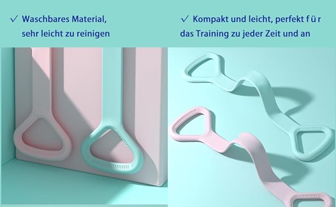 Figure 8 Resistance Band, Arm Back Shoulder Exercise Elastic Rope Stretch Fitness Band, Foot, Leg, Hand Stretcher, Arm Exerciser for Yoga Pilates Stretching Physical Therapy, Home Gym Workout( Pink