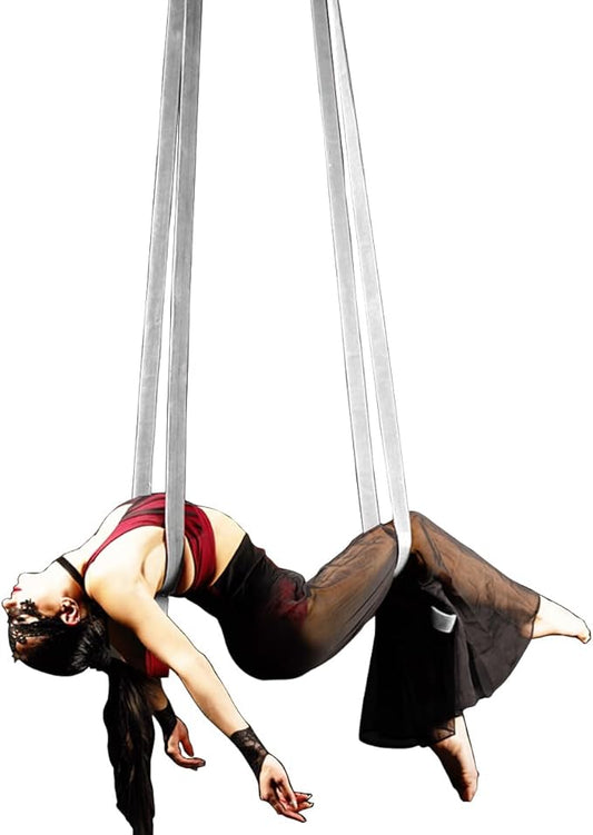 8.2ft 2.5m Aerial Straps Ropes Yoga Aerial Acrobatics Body Aerial Loop Trapeze Circus Apparatuses Equipment Three-Layer Straps 1 pairs