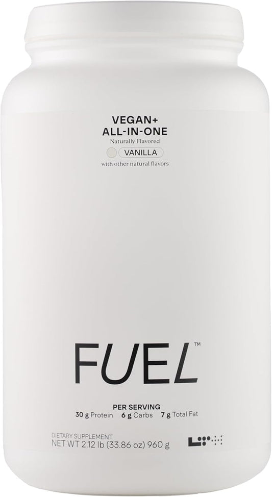 LTH Fuel Vegan & All-in-One - Trusted by Life Time Fitness Members - 30g Protein - Plant-Based Protein Meal Replacement - Vitamins, Minerals, Digestive Enzymes & Probiotics - Vanilla, 20 Servings