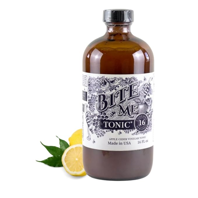 Bite Me Apple Cider Vinegar Tonic with Manuka Honey, Hydromeric, Ginger, Lime, Lemon Juice, Cayenne Pepper & Bioperine for Gut Health & Digestion