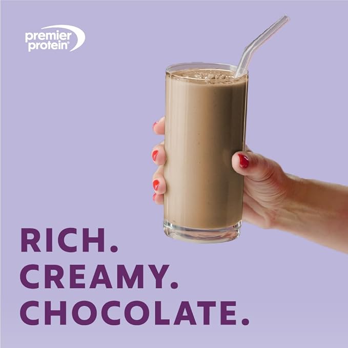 Premier Protein Powder Plus Fiber, 25g Protein, 7g Fiber, Chocolate, No Added Sugar,17 Servings