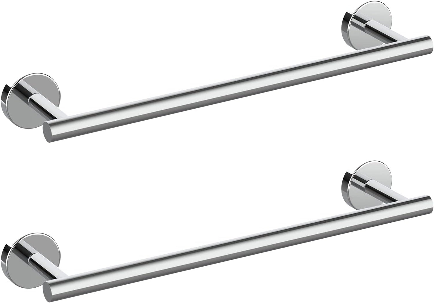 Cilee 2 Pieces Polished Chrome Bathroom Towel Bar, 16 Inch Double Towel Racks,Bathroom Towel Holder Hand Towel Bar for Bathroom Stainless Steel Wall Mount