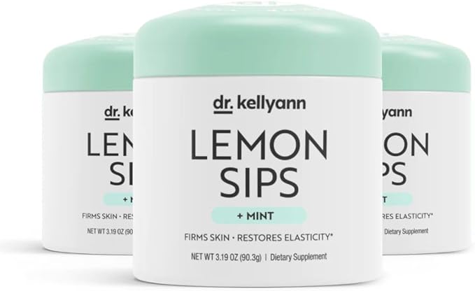 Dr. Kellyann Lemon Sips Citrus Drink Mix (21 Servings) – Lemon Mint Flavor, Sugar-Free Detox, Hydrates & Firms Skin, 1 Pack