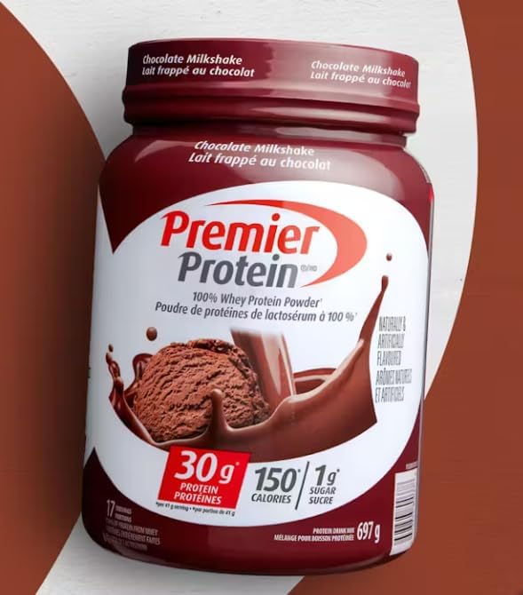 Premier Protein Powder, Chocolate Milkshake, 30g Protein, 1g Sugar, 100% Whey Protein, Keto Friendly, No Soy Ingredients, Gluten Free, 17 Servings, 24.5 Ounce (Pack of 1)