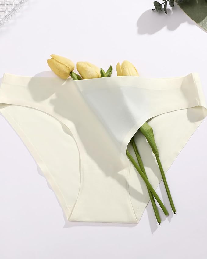 FINETOO 6 Pack Women’s Seamless Hipster Underwear No Show Panties Invisibles Briefs Soft Stretch Bikini Underwears XS-XL