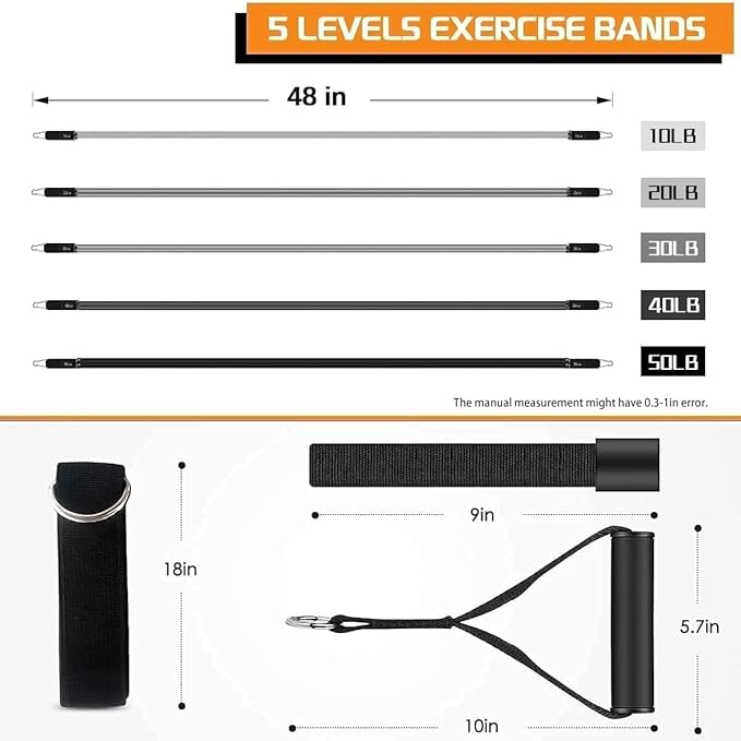 VEICK Resistance Bands, Exercise Bands for Working Out with Handles, Elastic Workout Bands for Men Women, Exercising Bands for Strength Training Equipment at Home Gym