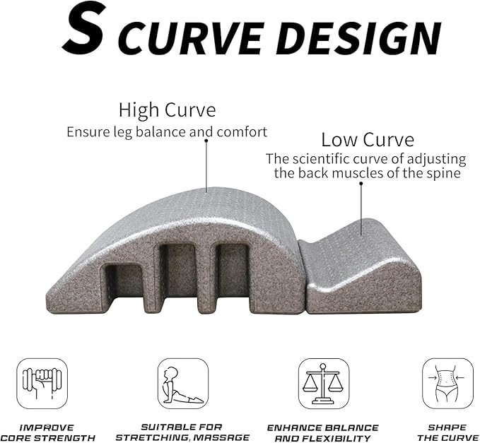Spine Corrector Pilates, S Curve for Balance Pilates Spine Corrector Equipment Core Strengthening and Back Pain Relief