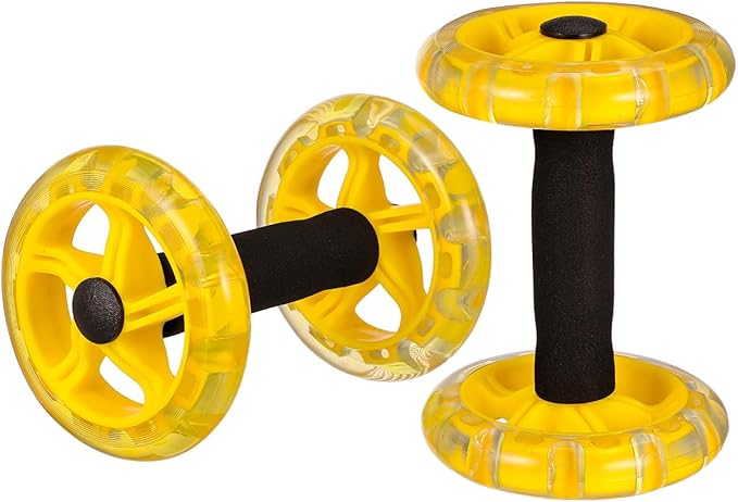 Kisangel Exercise Roller Weight Loss Equipment Exercise Abdominal Roller Ab Exercise Roller Hand Weights Dumbbell Yellow Fitness Exercise Device Fitness Wheel Wire Wheel