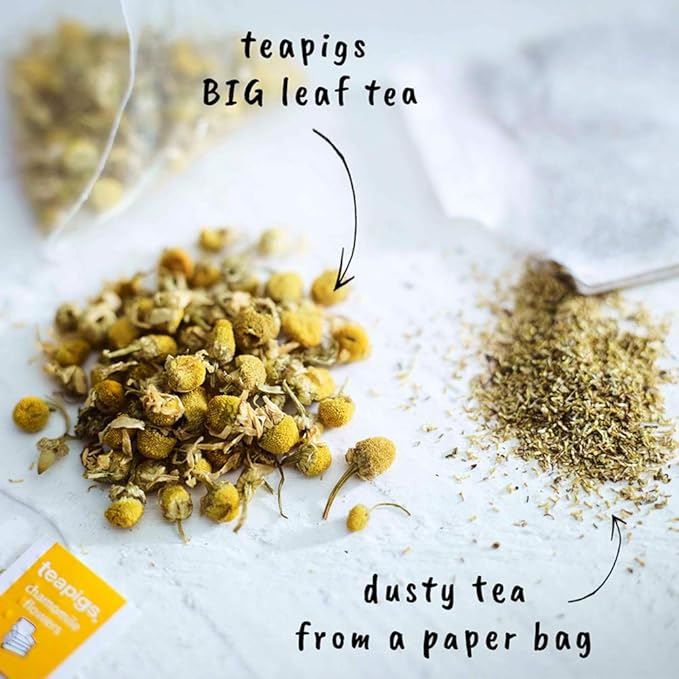 Teapigs Chamomile Herbal Tea Bags Made with Whole Flowers, caffeine-free, natural ingredients (1 Pack of 50 Teabags)