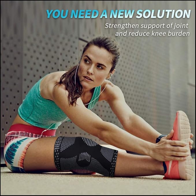 NEENCA Professional Knee Brace for Pain Relief, Medical Knee Support with Patella Pad & Side Stabilizers, Compression Knee Sleeve for Meniscus Tear, ACL, Joint Pain, Runner, Workout - Single