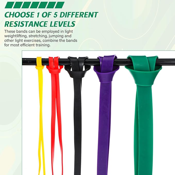 Pull Up Assist Bands with 5 Size, Resistance Band, Loop Power Exercise Band, for Home Gym Fitness, Stretching, Physical Therapy & Training