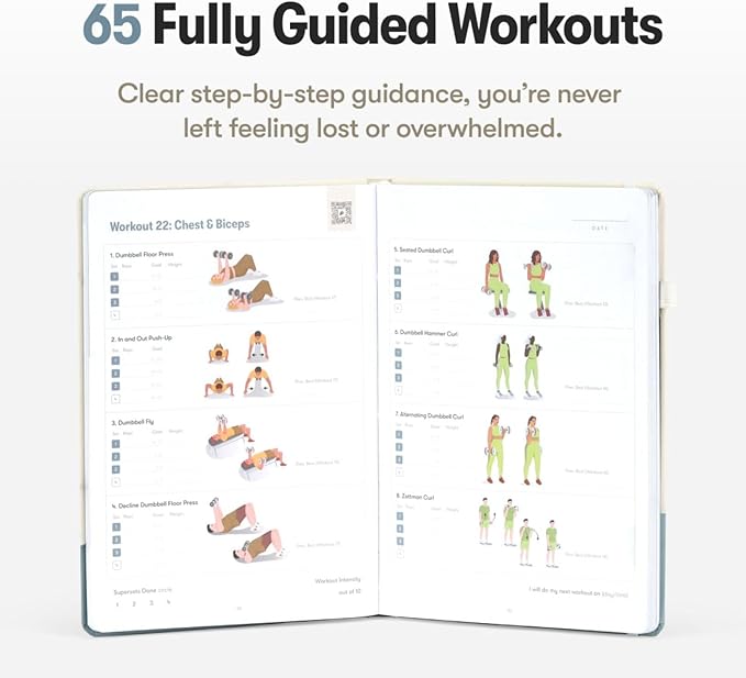 Dumbbell Transformation Journal and Elevate Exercise Cards: Home Workout Series Card Deck - Comprehensive Fitness System With Effective Dumbbell Workouts. #1 Workout Journal/Workout Planner for Women & Men.