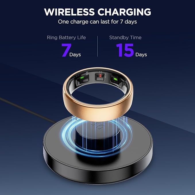 Fitness Tracker with Sleep Tracking, Smart Ring for Women Men, Activity Trackers Fitness Ring with 24/7 Heart Rate Monitor,Step Counter,Calorie Pedometer,No Subscription,for iOS Android(Rose Gold,#12)