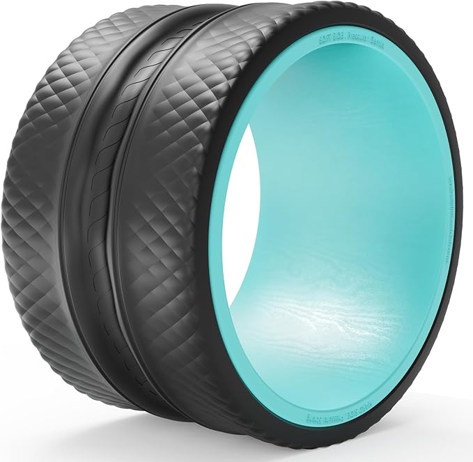 FitBeast Back Roller - Deep Tissue Massage Wheel, Yoga Wheel & Back Stretcher for Pain Relief (12'', Blue)