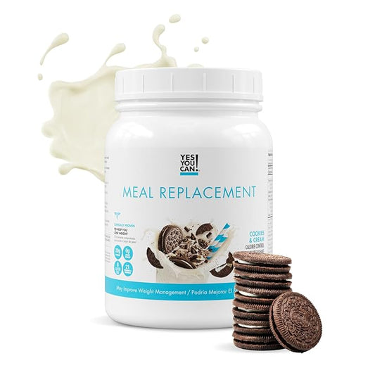 Yes You Can! Complete Meal Replacement - 15 Servings, 20g of Protein, 0g Added Sugars, 21 Vitamins and Minerals - All-in-One Nutritious Meal Replacement Shake (Cookies & Cream)