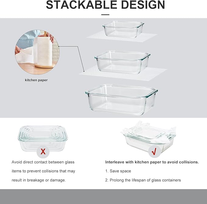 Glass Food Storage Containers with Lids Airtight, Glass Meal Prep Containers for Lunch, Glass Container Set, BPA Free(20 Pieces)