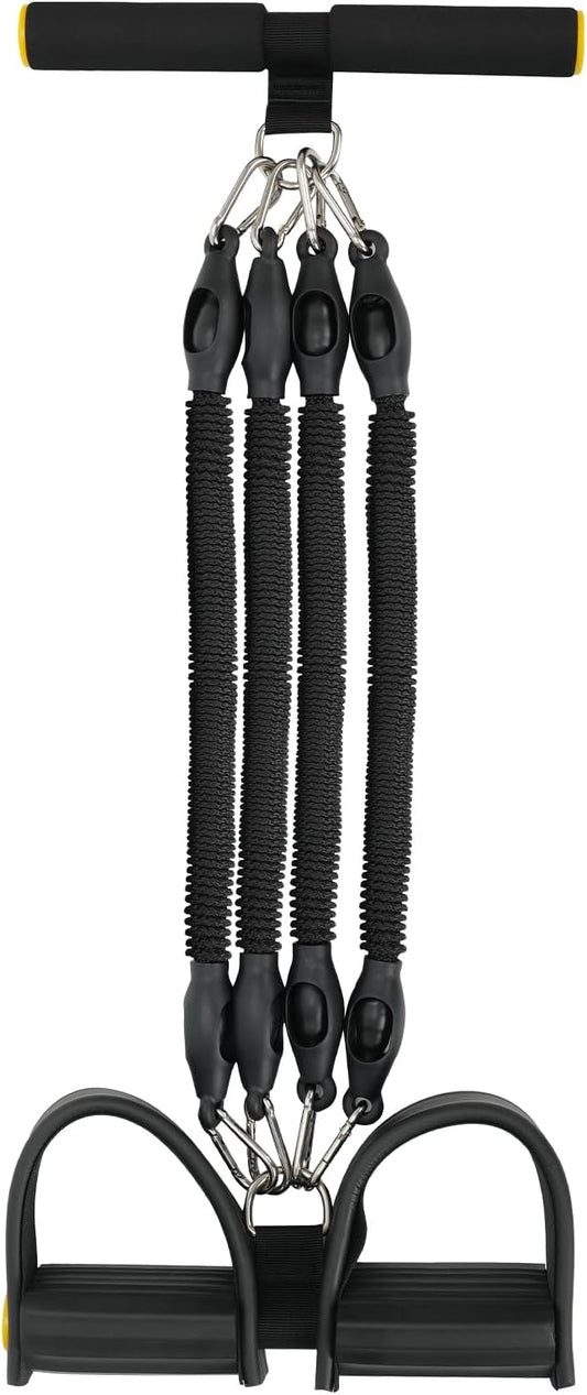 Multifunction Tension Rope, 2 Tubes Stretch Yoga Pedal Tension Strap, Adjustable Resistance, Tension Rope Fitness Equipment