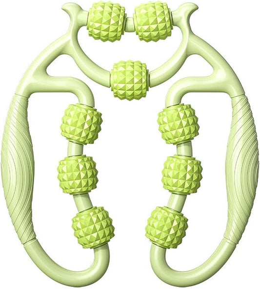 9 Wheels Muscle Roller, Leg Massager Muscle Relaxation Stretching Roller Foam Roller Deep Tissue Massager for Thigh Arms Leg Waist(Green)