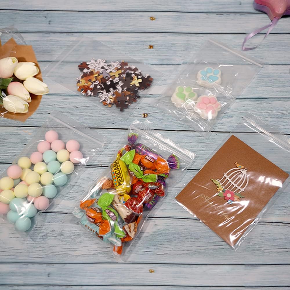 iMailer - 1000 Count - 5" x 7" Small Zip Bags - Clear Reclosable Zip Plastic Poly Bags 2 Mil with Lock Seal Zipper for A2 A4 A6 Cards & Envelopes, Bakery, Cookies, Treats