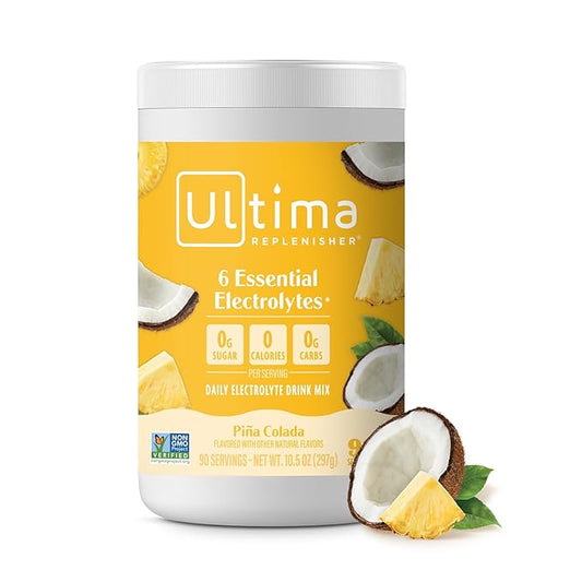 Ultima Replenisher Mocktini Electrolyte Powder Drink Mix – Sugar Free – Piña Colada, 90 Servings – Hydration Powder with 6 Electrolytes and Trace Minerals – Keto Friendly, Non-GMO