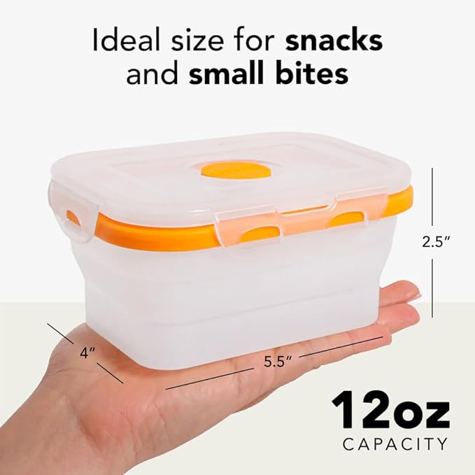 Small Collapsible Silicone Containers, Perfect for Snacks, Travel, Space-Saving Storage, Set of 8
