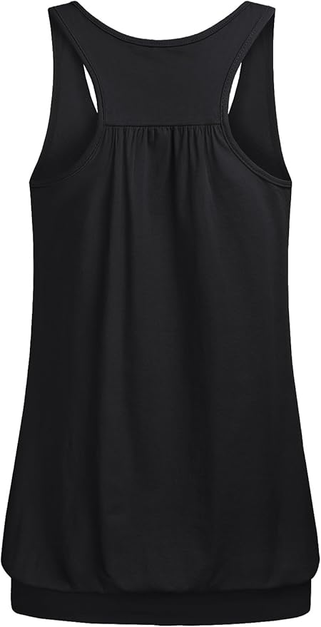 Miusey Womens Sleeveless Round Neck Loose Fit Racerback Yoga Tank Top