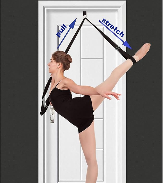 tchrules Door Leg Stretcher, Door Flexibility & Stretching Leg Strap - Great for Ballet Cheer Dance Gymnastics or Any Sport Leg Stretcher Door Flexibility Trainer Premium Stretching Equipment