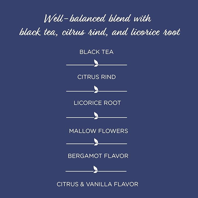 The Tea Spot Earl of Grey Black Tea with Citrus for Energy | Blend of Black Tea, Citrus Root, Mallow Flowers, Bergamot, Citrus and Vanilla Flavoring | 15 Tea Bags