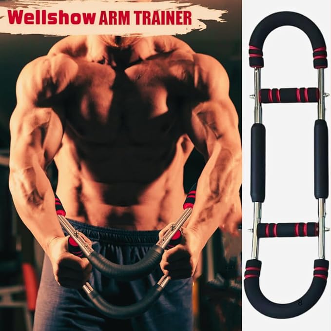 Twister Arm Trainer – Adjustable Resistance Chest Expander & Forearm Strengthener – Steel Core Upper Body Workout Bar for Arms, Wrists, Shoulders & Home Gym Fitness