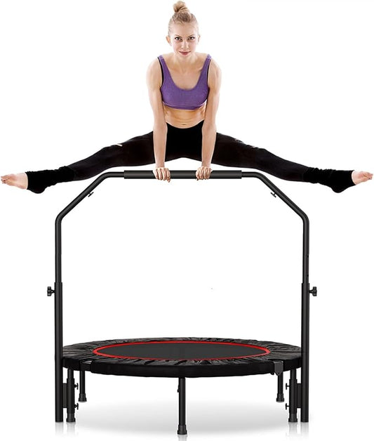 Rebounder Trampoline for Adult,460 LBS Mini Trampoline for Adults with Bar,Exercise Trampoline Indoor/Outdoor Use,40 inch Fitness Rebounder