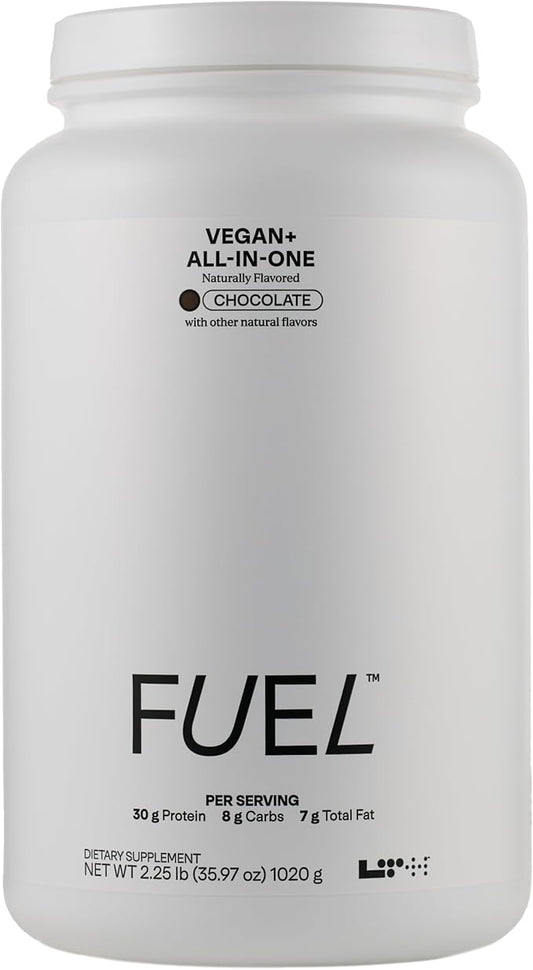 LTH Fuel Vegan & All-in-One - Trusted by Life Time Fitness Members - 30g Protein - Plant-Based Protein Meal Replacement - Vitamins, Minerals, Digestive Enzymes & Probiotics - Chocolate, 20 Servings