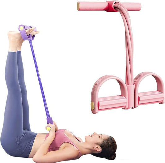 2025 Upgrade Multifunction Tension Rope or Exercise Sit Up Exercise Equipment,Pedal Ankle Puller,Bands-6 Tube Pedal Ankle Puller for Women Men