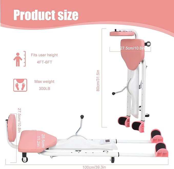 Split Machine for Flexibility, Leg Stretcher Stretching Equipment, Split Stretcher Machine, Splits Trainer, 300lbs Weight Capacity, Yoga Ballet Dance and Gymnastics Training Equipment Pink2