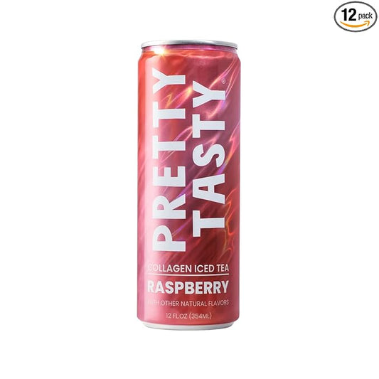 Pretty Tasty Radiance Collagen Tea - Beauty and Wellness - 10g Collagen Peptides Mix - 12 Pack (12 Count, Raspberry Radiance)