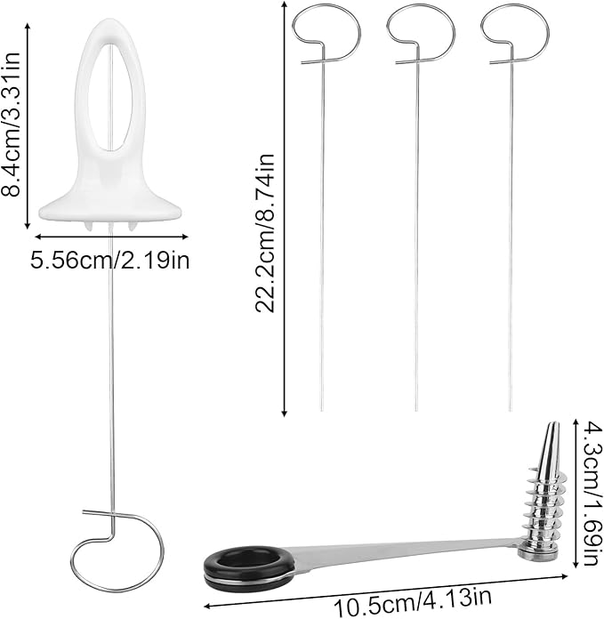 Tornado Spiral Potato Cutter Set, Manual Tornado Spiral Potato Cutter with 4pcs Stainless Steel Skewers Vegetable Spiralizer for Fry Chips Making Practical Kitchen Gadgets