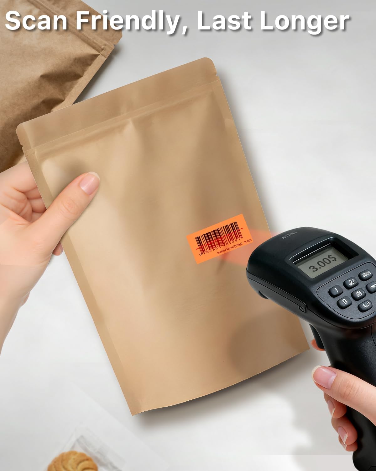 iEager 2x1 Inch Thermal Labels, Orange Rectangle Thermal Printer Stickers, Durable Shipping Label Printer Sticker for Barcode, Name, Address, 1000 Labels/Roll